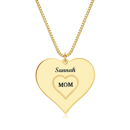 Delicate Heart Lettering Necklace