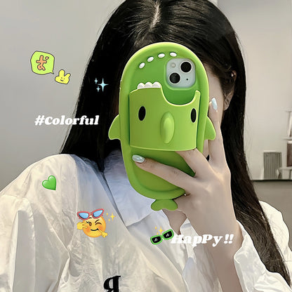 Sharky Chic: Soft Silicone Slipper Case for iPhone