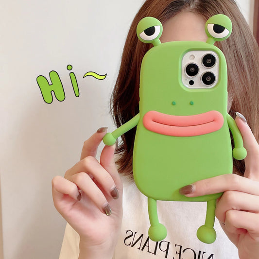 Kawaii Vibes: 3D Frog Bumper Case for iPhone