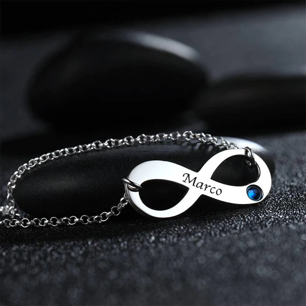 Custom Birthstone Name Necklace