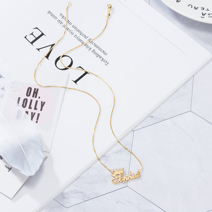 Exquisite Crown / Custom Name Necklace