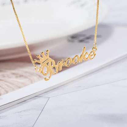 Fashion Crown / Custom Name Necklace