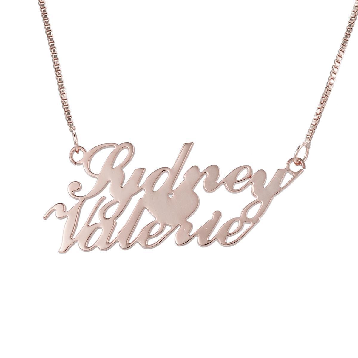 Double Delight Custom Name Necklace