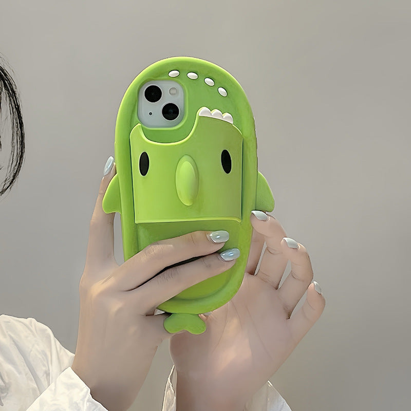 Sharky Chic: Soft Silicone Slipper Case for iPhone