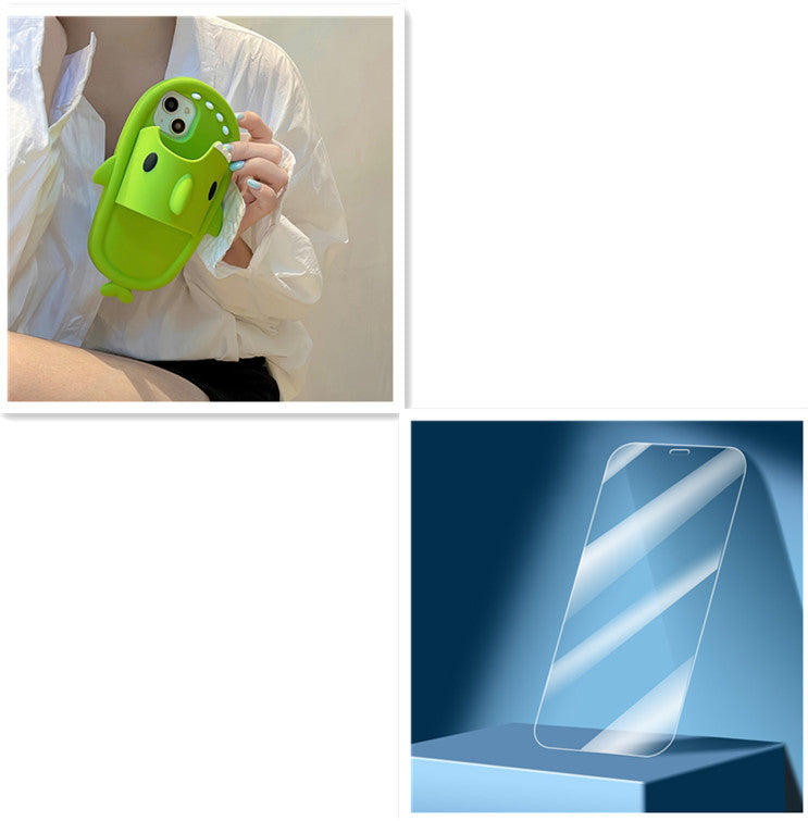 Sharky Chic: Soft Silicone Slipper Case for iPhone