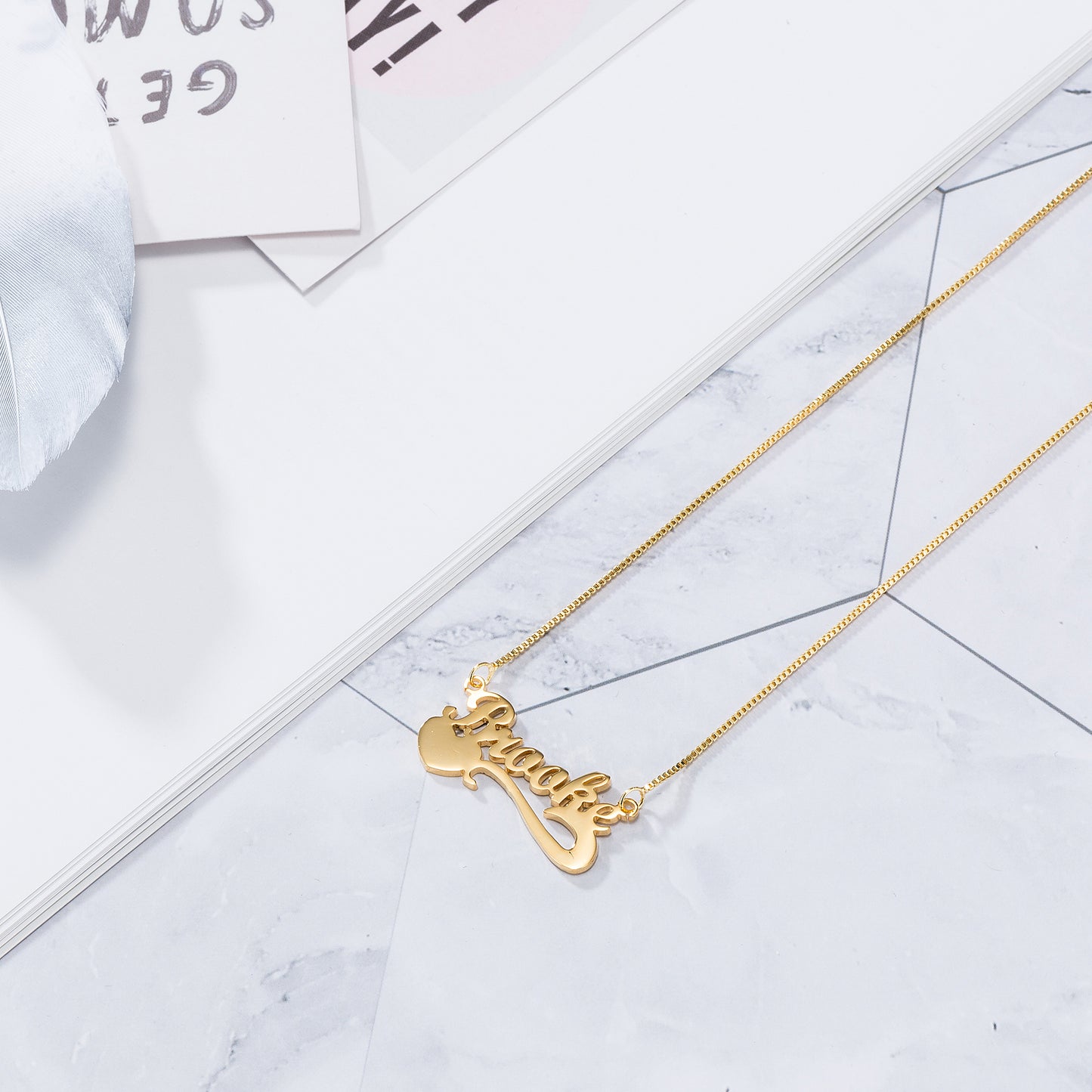 Dazzling Heart / Custom Name Necklace