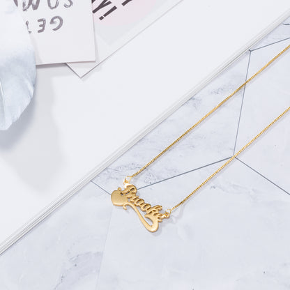 Dazzling Heart / Custom Name Necklace