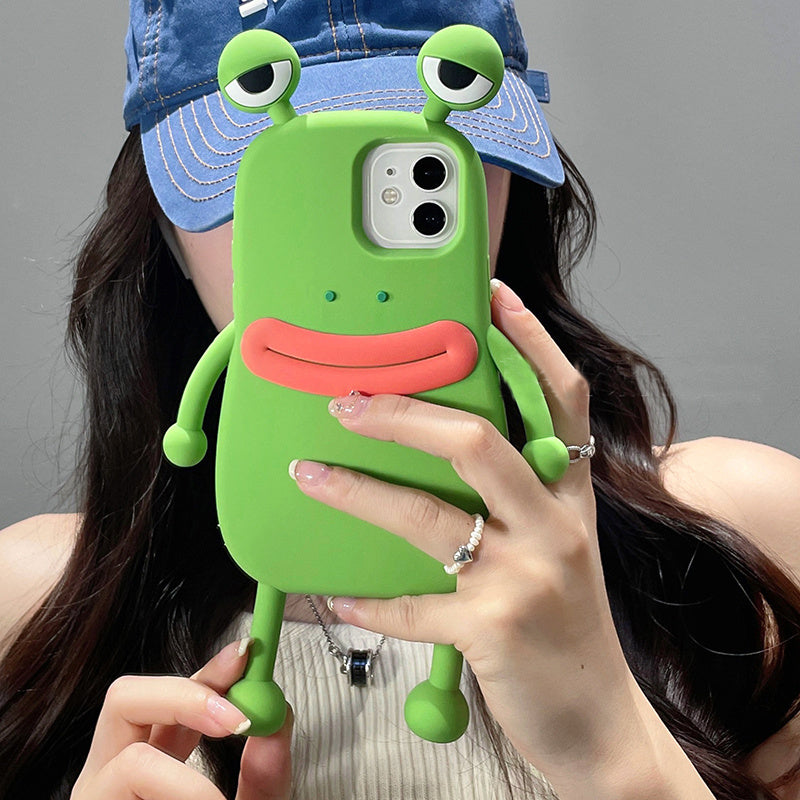 Kawaii Vibes: 3D Frog Bumper Case for iPhone