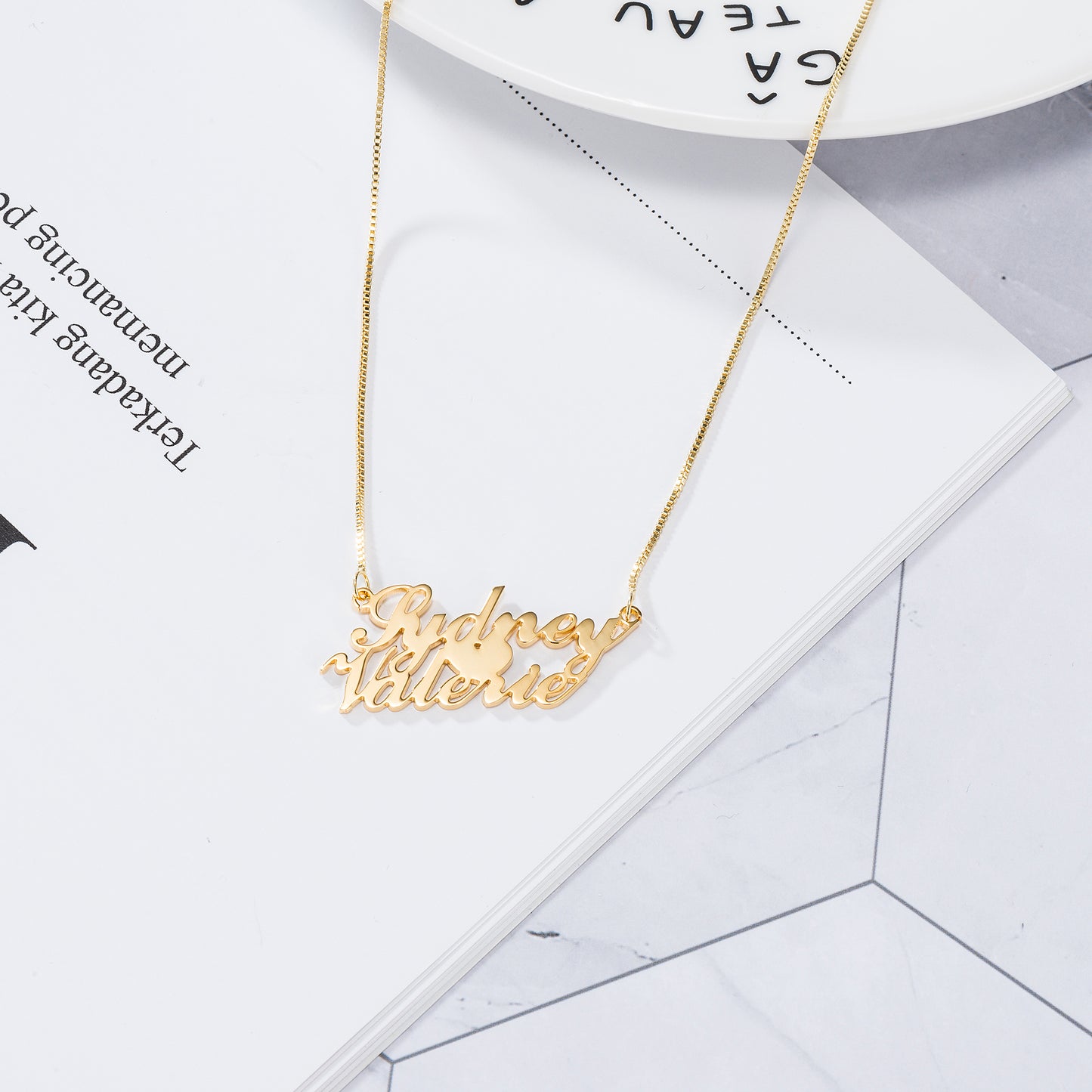 Double Delight Custom Name Necklace