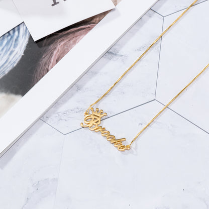 Fashion Crown / Custom Name Necklace