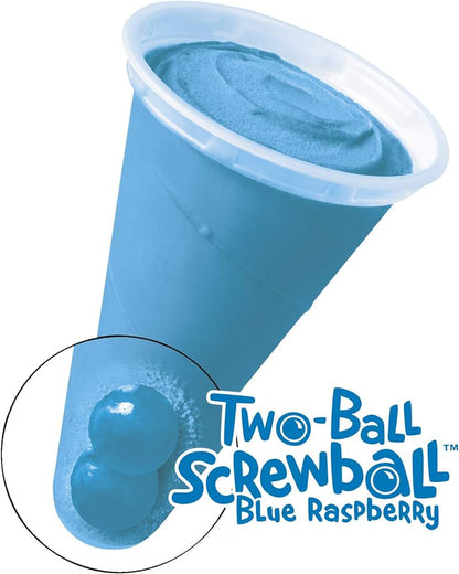 Two-Ball Screwball Blue Raspberry, with 2 gumballs