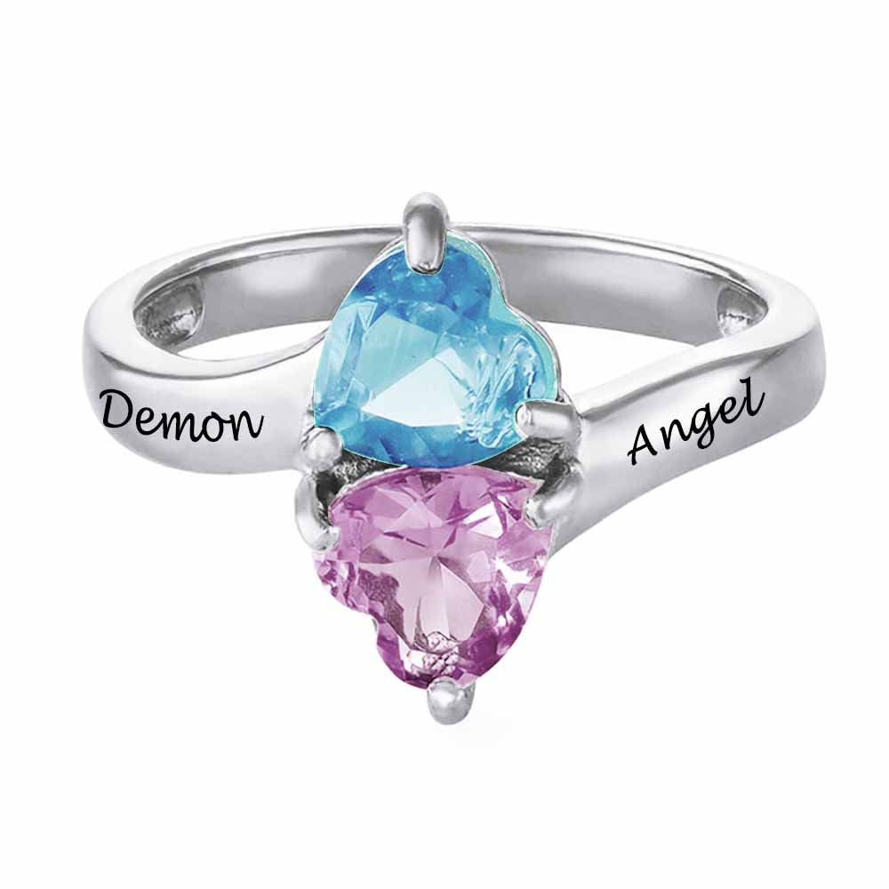 Crystal clear heart diamond ring