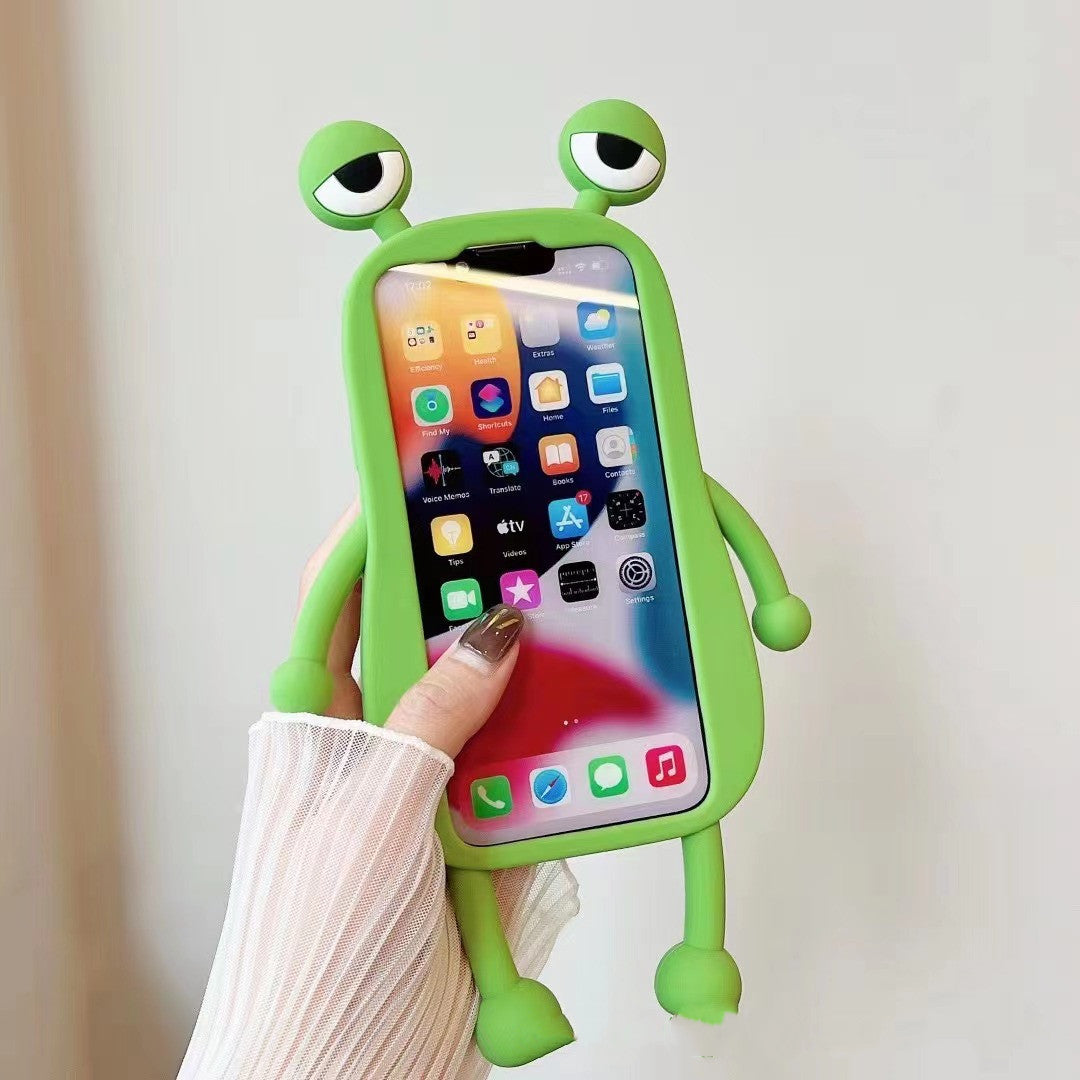 Kawaii Vibes: 3D Frog Bumper Case for iPhone