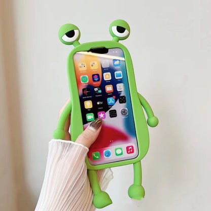Kawaii Vibes: 3D Frog Bumper Case for iPhone