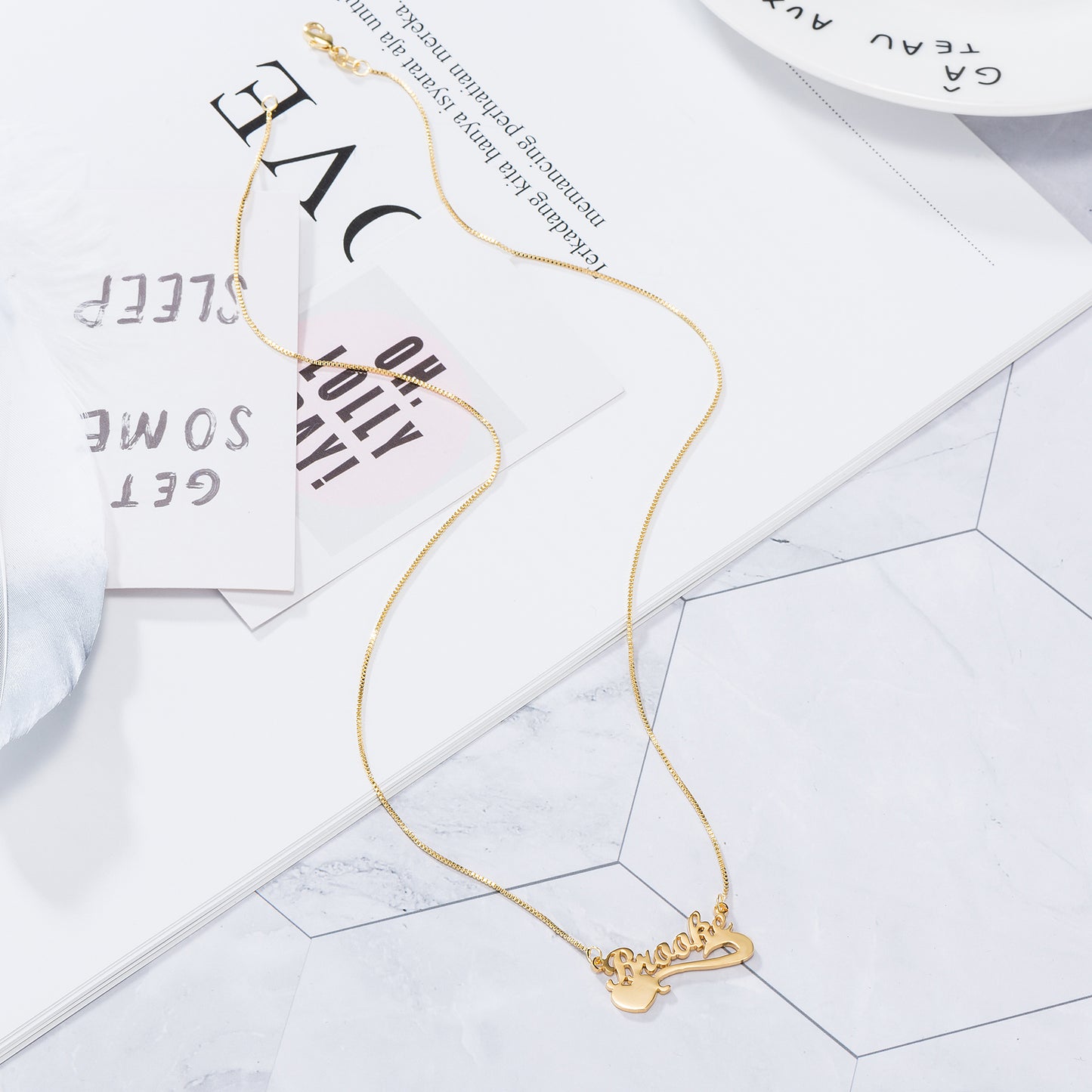 Dazzling Heart / Custom Name Necklace