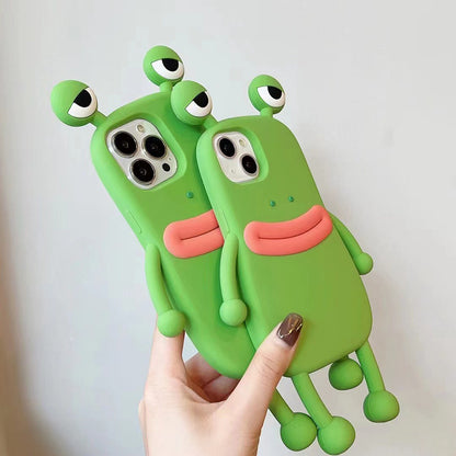Kawaii Vibes: 3D Frog Bumper Case for iPhone