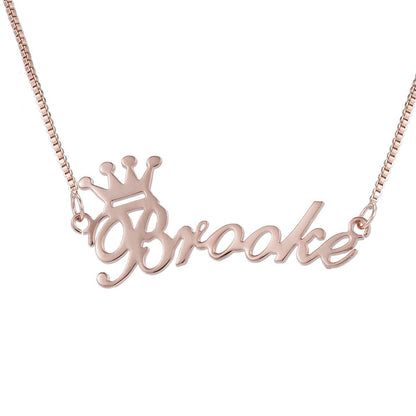 Fashion Crown / Custom Name Necklace