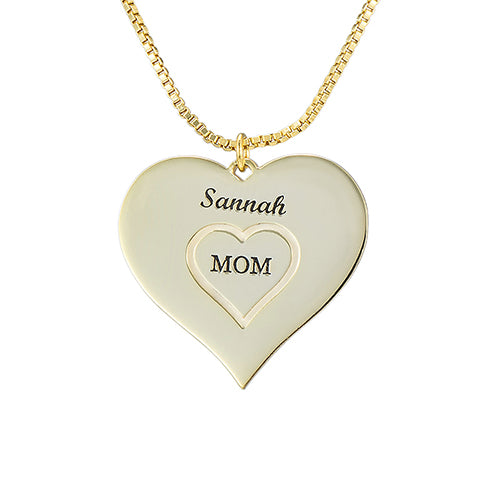 Delicate Heart Lettering Necklace