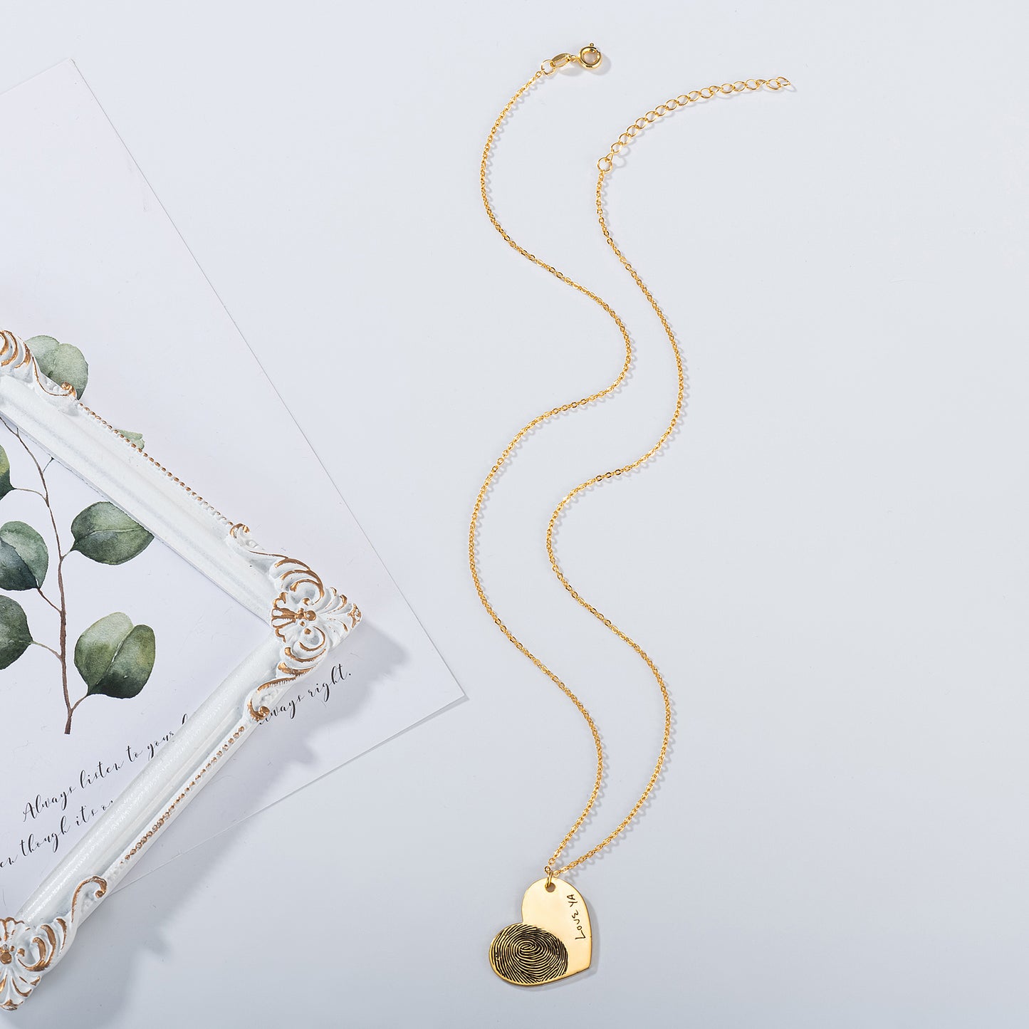 Simple Engraved Heart Necklace