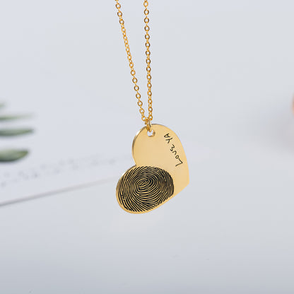 Simple Engraved Heart Necklace