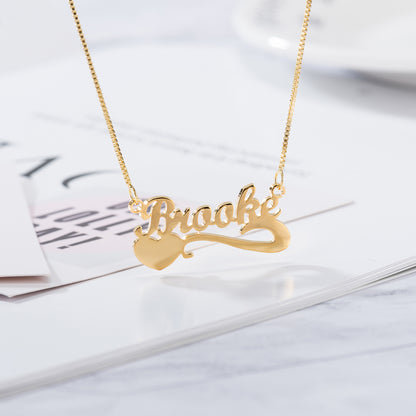 Dazzling Heart / Custom Name Necklace