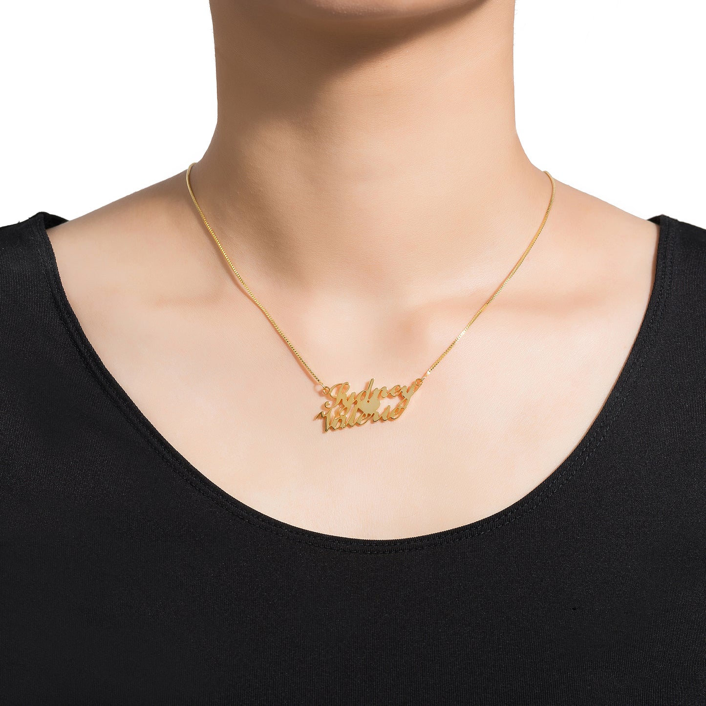 Double Delight Custom Name Necklace