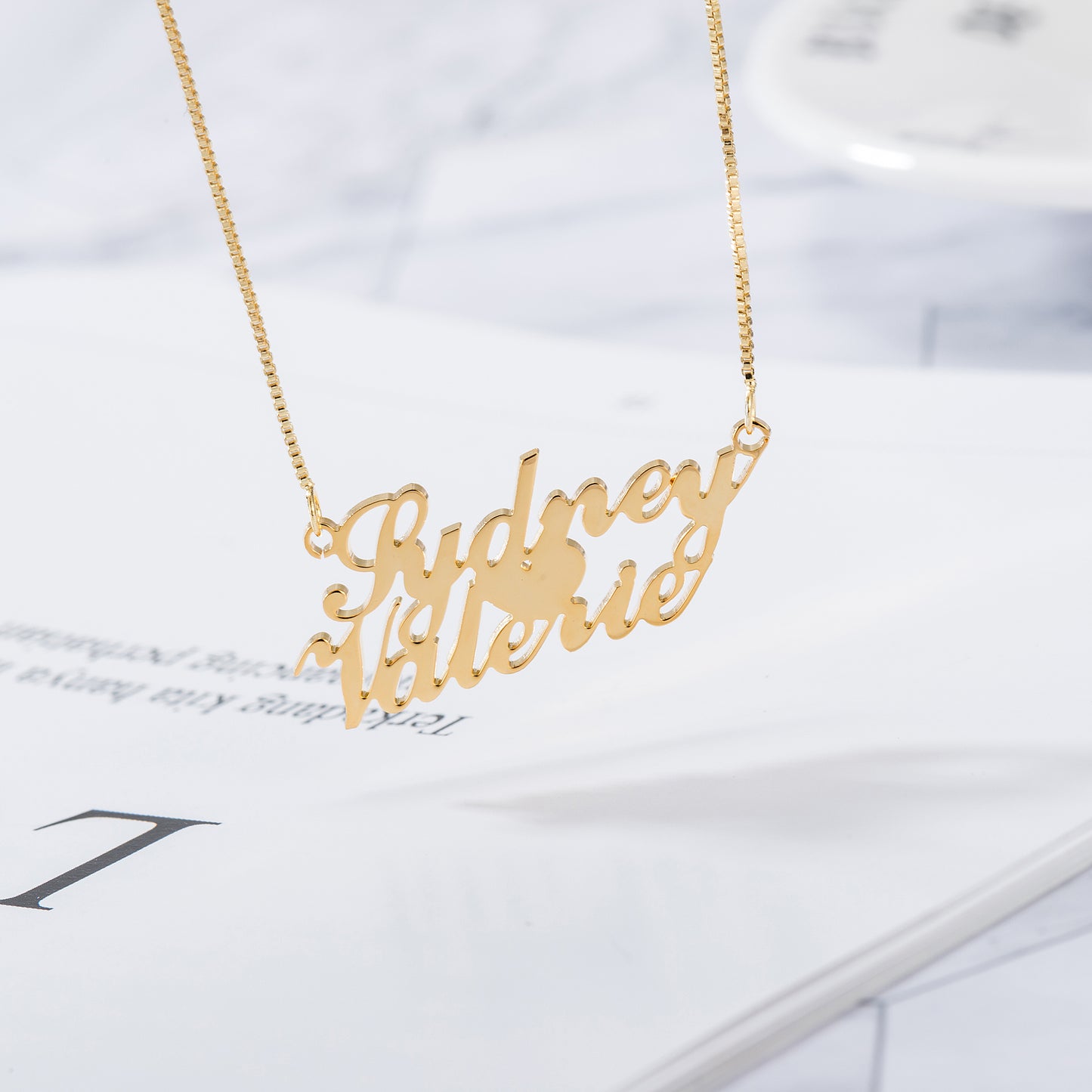 Double Delight Custom Name Necklace