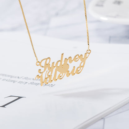 Double Delight Custom Name Necklace