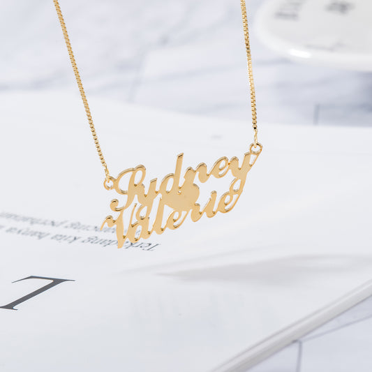 Double Delight Custom Name Necklace