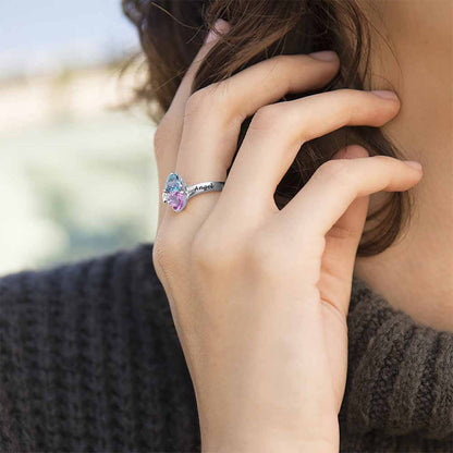 Crystal clear heart diamond ring