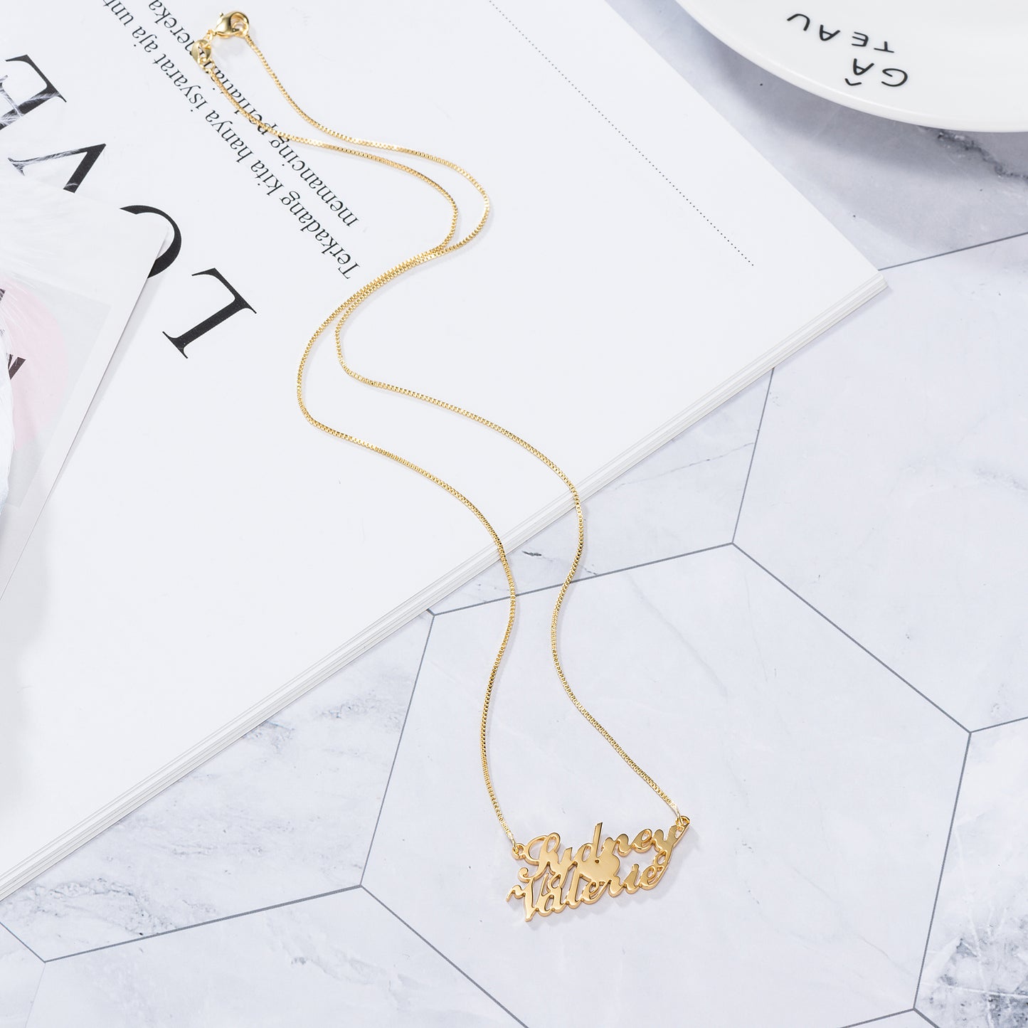 Double Delight Custom Name Necklace