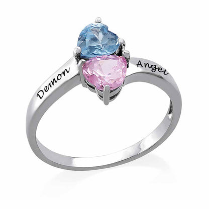 Crystal clear heart diamond ring