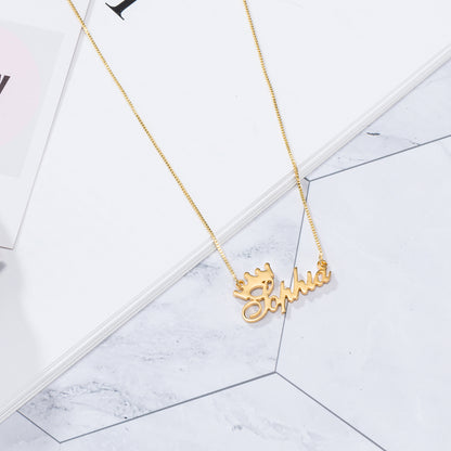 Exquisite Crown / Custom Name Necklace