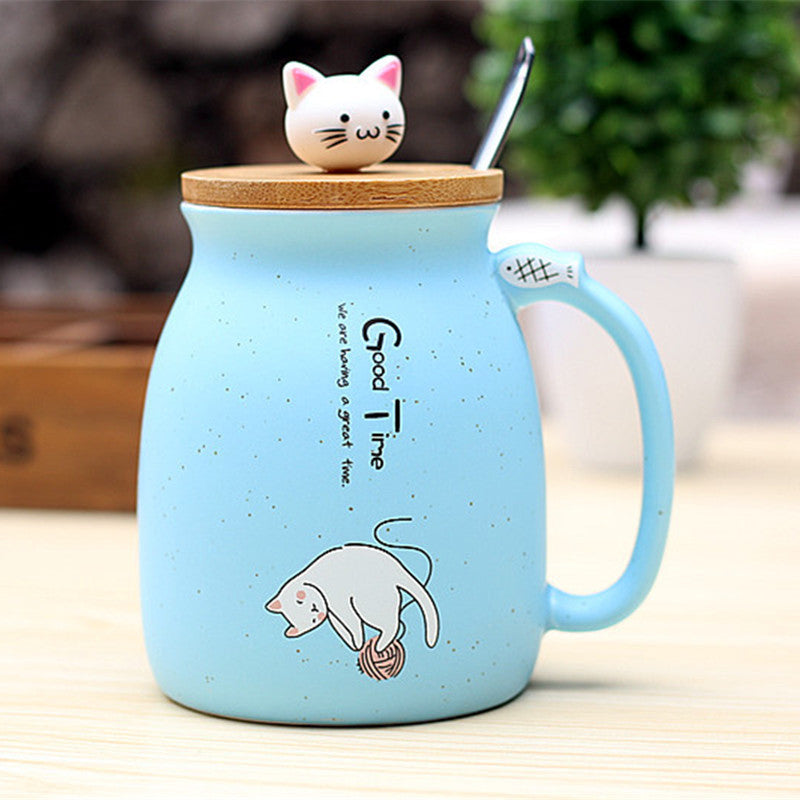 Cute and Cozy Mug: Keep Your Tea Warm with Our Kitten Ceramic Cup with Lid