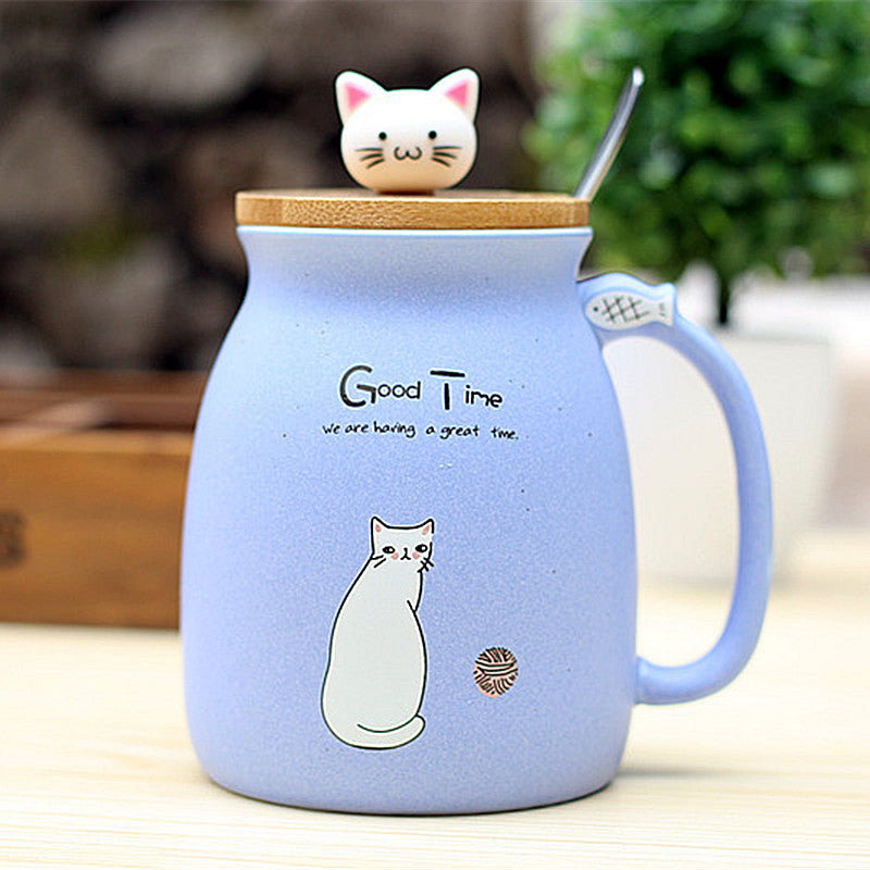 Cute and Cozy Mug: Keep Your Tea Warm with Our Kitten Ceramic Cup with Lid