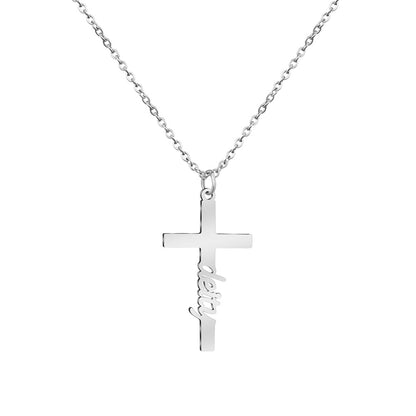 Fashion Creative Cross Customizable Name Pendant Necklace