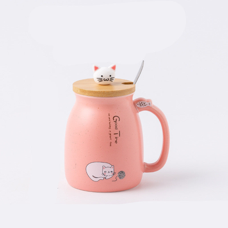 Cute and Cozy Mug: Keep Your Tea Warm with Our Kitten Ceramic Cup with Lid