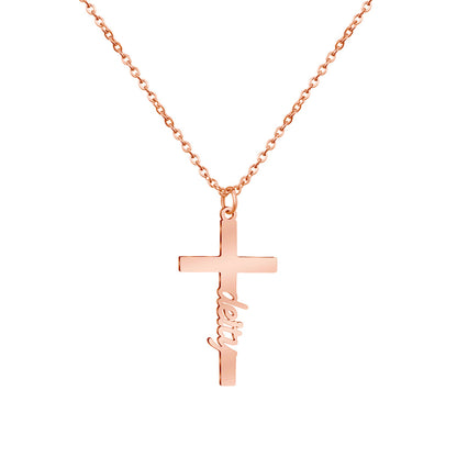Fashion Creative Cross Customizable Name Pendant Necklace