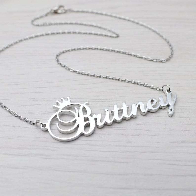 Personalized Silver Script Letter Pendant