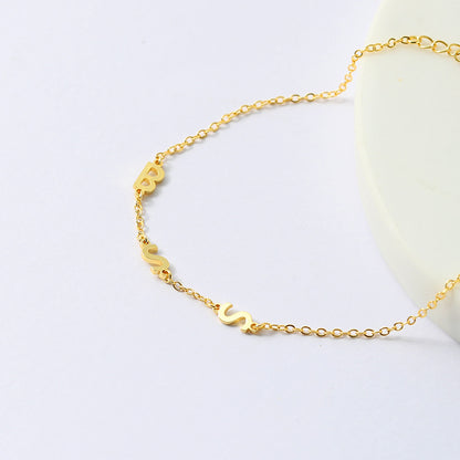 silver customizable letter temperament light luxury jewelry s925