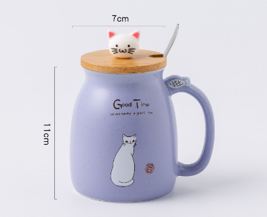 Cute and Cozy Mug: Keep Your Tea Warm with Our Kitten Ceramic Cup with Lid