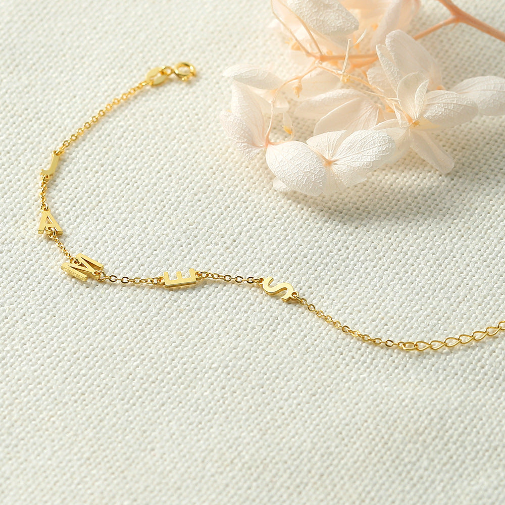 silver customizable letter temperament light luxury jewelry s925