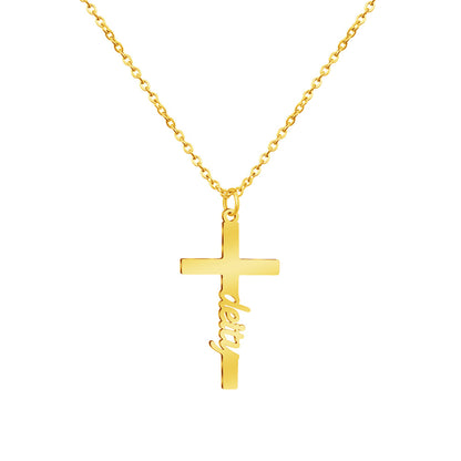 Fashion Creative Cross Customizable Name Pendant Necklace
